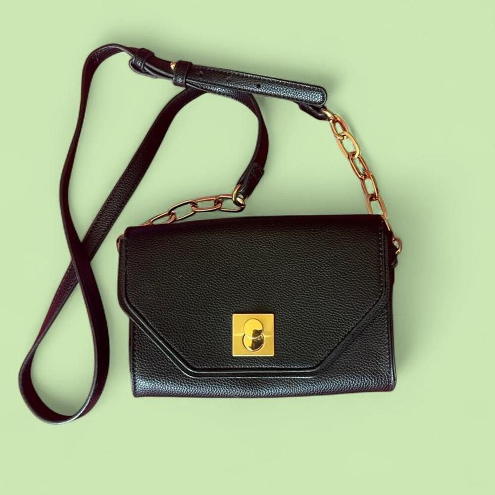 Alfani black leather crossbody bag